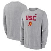 USC Trojans Men's Nike Gray Fleece Crew Neck Sweatshirt